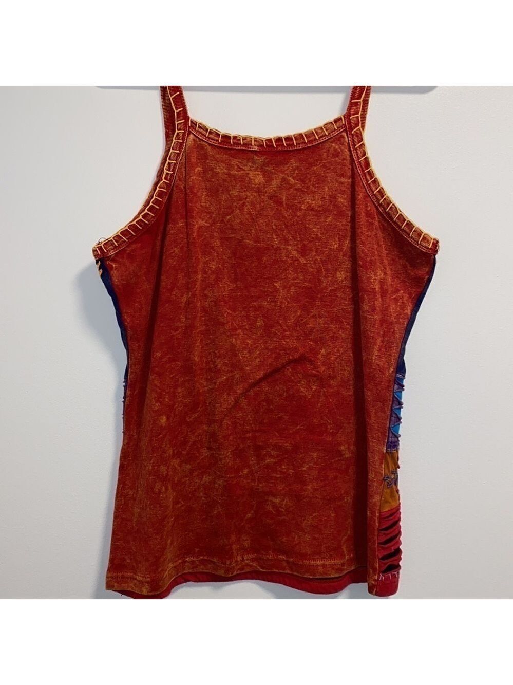 Nepal hippie rainbow textured tank top - Picture 4 of 4
